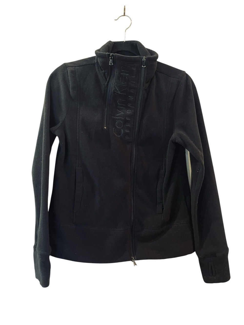 Calvin Klein Performance Women’s Fleece Quick Dry Zip Black Jacket Size: Small